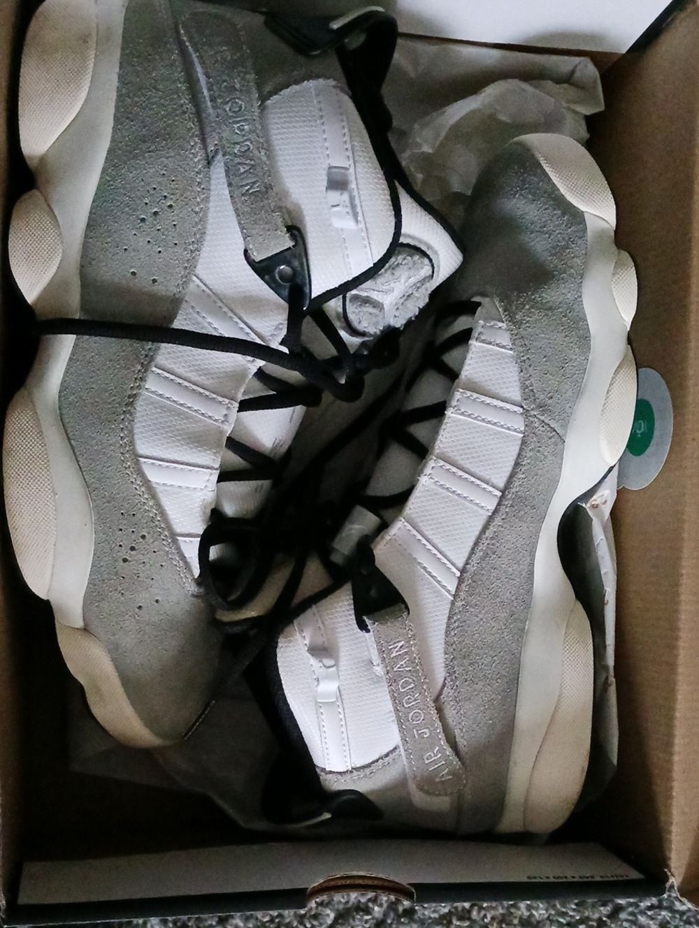 Jordan Men’s White & Gray High-Top Sneakers